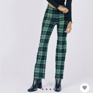 Green & black plaid pants